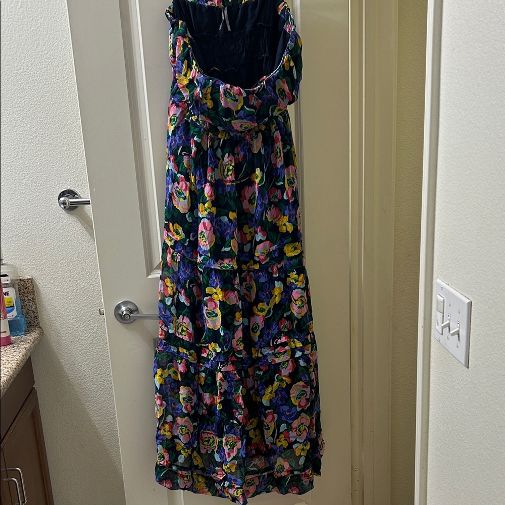 Anthropologie Somerset Floral Strapless Maxi Dress Size Xl - Picture 3 of 9